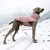 お買い得  コート-犬用 コート ジャケット パファージャケット 反射 調整可能 防水 防風 ウォーム アウトドア 犬服 for グレイハウンド 中量 ラージ