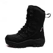 baratos Botas de combate-botas táticas de inverno masculinas – botas de neve quentes, forradas com pele sintética, impermeáveis, de cano alto e com sola antiderrapante, ideais para caminhadas ao ar livre e clima frio