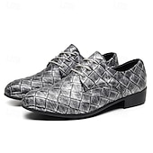 economico Semi-formale-scarpe oxford da uomo in similpelle con motivo intrecciato e design allacciato - calzature formali eleganti per lavoro, matrimoni ed eventi speciali