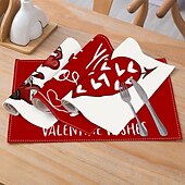 economico Tovagliette-set di 4 tovagliette per San Valentino romantiche e decorative con motivi a forma di cuore o rosa resistenti e resistenti al calore perfette per aggiungere un tocco d&#039;amore all&#039;arredamento della tua