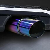 billiga Bildekoration och skydd-bilavgassystem bak rakt avgassystem i rostfritt stål avgassystem ändkonverteringsdelar avgastrummor