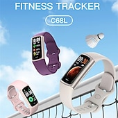 رخيصةأون ساعات ذكية-C68L ساعة ذكية 1.49 بوصة سمارت ووتش بلوتوث عداد الخطى تذكرة بالاتصال متتبع الحالة الرياضية متوافق مع Android iOS نسائي رجالي إسبات الطويل مكالمات بدون يد ضد الماء IP 67 38 ملم حالة الساعة
