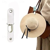 abordables Gorros-Clip de cuero multifuncional para sombreros para viajar y acampar: sujeta el sombrero de forma segura al bolso o al equipaje