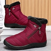 cheap Winter &amp; Snow Boots-Men&#039;s Gray Winter Boots with Zipper Closure, Warm Fleece Lining, and Waterproof Design – Ideal for Outdoor Activities in Cold Weather