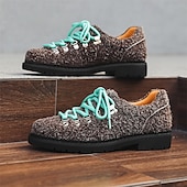abordables Baskets-chaussures de randonnée en daim marron pour hommes - style vintage avec design à lacets roses et semelle durable pour les aventures en plein air