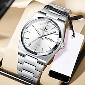 cheap Quartz Watches-New Fashion Trend Mineral Reinforced Glass Lens Waterproof Night Light Calendar Sunday Display Business Leisure Sports Handsome And Stylish Men&#039;S Watch