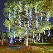 cheap Solar String Lights-3-in-1 Solar LED Meteor Shower Rain Lights, Waterproof Icicle Firecracker Fairy Lights for Garden &amp; Christmas