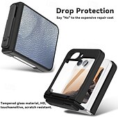 お買い得  サムスン用ケース-電話 ケース 用途 Zフリップ6 バックカバー スタンド付き 耐衝撃 レトロ風 TPU PUレザー