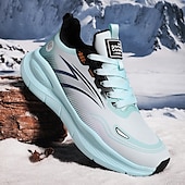 billige Sneakers til herrer-løpesneakers med varmt fôr for menn, lette, polstrede atletiske sko med snøredesign for vintersport utendørs og daglig bruk