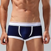 preiswerte Boxershorts für Herren-Herren 1 pc Unterwäsche Boxer Boxer-Shorts Patchwork Polyester Atmungsaktiv Weich Komfortabel Farbblock Mittlere Hüfthöhe Gelb Rote