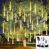 cheap Solar String Lights-3-in-1 Solar LED Meteor Shower Rain Lights, Waterproof Icicle Firecracker Fairy Lights for Garden &amp; Christmas