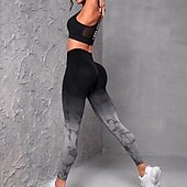 abordables Leggings et collants de yoga-Pantalon de yoga Leggings de yoga Femmes Yoga Entraînement en salle Pilates Collants Taille haute Teinture par nouage Automne Des sports Tenues de Sport Élastique Mince Noir Blanche
