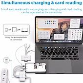 levne Počítače a kancelář-5v1 čtečka sd karet usb hub pro iphone ipad macbook usb 3.0 typ c na sd tf čtečka paměťových karet flash disk otg adaptér