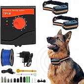お買い得  犬用トレーニング用品-電気犬用フェンス 地面に配線されたペットフェンス 太いケーブル 充電式 防水 トレーニング用首輪 暴走防止 電子フェンスシステム