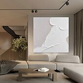 preiswerte Landschaftsgemälde-großes handgemachtes weiß-graues 3D-Struktur-abstraktes Gemälde handgemaltes Morandi skandinavisches Dekor modernes Ölgemälde moderne Wandkunst Dekoration skandinavische Kunst Pattle Knife Gemälde