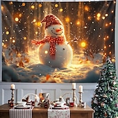 cheap Christmas Tapestry Hanging-Christmas Decorations Snowman Gifts Hanging Tapestry Xmas Wall Art Large Tapestry Mural Decor Photograph Backdrop Blanket Curtain Home Bedroom Living Room Decoration