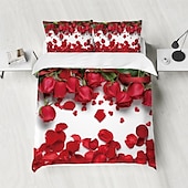 economico Set copripiumino-fiori farfalle piante fiori stampe set di tre pezzi piumone per camera da letto hotel camera degli ospiti biancheria da letto set comodo 1 set piumone 2 federe set letto matrimoniale set da 2 pezzi