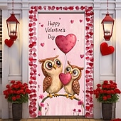 cheap Wedding-L.T.HOME Valentine's Day Outdoor Decorations Door Covers Door Tapestry Door Curtain Decoration Backdrop Indoor/Outdoor Door Banner for Front Door Farmhouse Owl