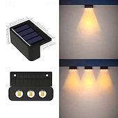 cheap Outdoor Wall Lights-4/8pcs Solar Powered Outdoor Wall Lights Garden Pathway Step Lights High-Efficiency Silicon Panels No Wiring Required Optical Control with Installation Hardware