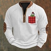 levne Základní mikiny_-Pánské Mikina Černá Bílá Rubínově červená Trávová zelená Šedá Poloviční zip Grafika Tisk Slátanina Denní Dovolená Jdeme ven Polyester Šik ven Na běžné nošení Podzim Zima Oblečení Mikiny s kapucí