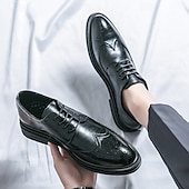 abordables Officiel-chaussures richelieu marron pour hommes avec bout d&#039;aile et semelle en caoutchouc - chaussures formelles classiques pour les affaires, le bureau et les événements spéciaux