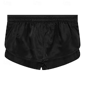 economico Boxer da uomo-Per uomo 1 confezione Biancheria intima Boxer Miscela di fibre chimiche Traspirante Morbido Liscio Vita normale Argento Nero