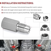 economico Attrezzi per riparazione auto-Adattatore filettato per sensore di ossigeno m18x1,5 in acciaio inox, distanziale di estensione per emulatore di convertitore mini catalizzatore universale