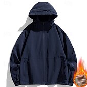 economico Softshell, pile e giacche da escursionismo-Per uomo Giacca con cappuccio Giacca in pile da escursione Inverno All&#039;aperto Tenere al caldo Fodera di vello Giacche in pile Cerniera intera Scalate Campeggio / Escursionismo / Speleologia Viaggi