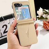 Недорогие Чехлы для Samsung-телефон Кейс для Назначение SSamsung Galaxy Z-флип 6 Z Flip 5 Z Flip 4 Z Flip 3 Откидная крышка Защита от удара Ретро ПК Кожа PU