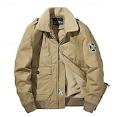 abordables Forros &amp; Chaquetas 3 en 1-Hombre Chaqueta para senderismo Chaqueta de lana Algodón Invierno Al aire libre Mantiene abrigado Forro Polar Resistente al Viento Resistente al Agua Chaqueta cortavientos Viaje Negro Verde Caqui