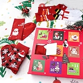 ieftine Calendarul Adventului-12 zile de șosete de Crăciun calendar de advent 2024 numărătoare inversă de sărbători festive cu 12 perechi de șosete distractive și colorate cu tematică de Crăciun cadou elefant alb pentru bărbați