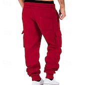 voordelige Joggingbroeken-Voor heren Jogger Broek Cargo-joggingbroek Zak Trekkoord Elastische taille Effen Comfort Buitensporten Dagelijks Modieus Casual Zwart Wit Micro-elastisch
