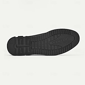 economico Sneakers da uomo-scarpe casual da uomo in similpelle nera con suola colorata e calda fodera in peluche: eleganti calzature con lacci per il comfort e la versatilità di tutti i giorni