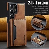 halpa Samsung-kotelot-puhelin Etui Käyttötarkoitus S24 Ultra S24 Plus S24 S23 Ultra S25 Ultra Takakuori Tuella Magneetti Tukee langatonta latausta Retro TPU PU-nahka