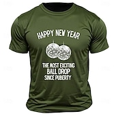 abordables Camisetas 3D de hombre-Año Nuevo Hombre Argot divertido Camiseta Manga Corta Camiseta Impresión 3D Cuello Barco Camisa Moda Ropa Deportiva Calle Deporte Diario Negro Azul Piscina Verde Trébol Verano Primavera Ropa S M L XL
