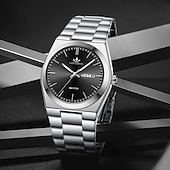 cheap Quartz Watches-New Fashion Trend Mineral Reinforced Glass Lens Waterproof Night Light Calendar Sunday Display Business Leisure Sports Handsome And Stylish Men&#039;S Watch
