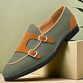 cheap Semi-Formal-Men&#039;s Loafers &amp; Slip-Ons Penny Loafers Suede Nylon Comfortable Slip Resistant Loafer Buckle White Green Color Block