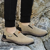 preiswerte Herrenpantoletten &amp; -slipper-Beige Herren-Outdoor-Schuhe zum Reinschlüpfen mit rutschfester, robuster Sohle und schwarzen Akzenten – bequemes Freizeitschuhwerk für den Alltag