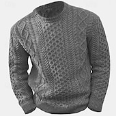abordables Pull col rond-Homme Pull Chandail Robe pull Pull Pull en tricot A côtes torsadé Tricoter Découpé Tricoté Col Ras du Cou Moderne contemporain Usage quotidien Sortie Vêtement Tenue Automne hiver Noir Rose M L XL