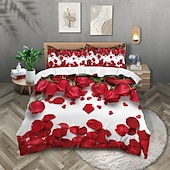 economico Set copripiumino-fiori farfalle piante fiori stampe set di tre pezzi piumone per camera da letto hotel camera degli ospiti biancheria da letto set comodo 1 set piumone 2 federe set letto matrimoniale set da 2 pezzi