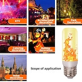 abordables Ampoules LED type maïs-4 modes LED flamme ampoules simulation feu lumières ampoule ktv festival jardin décor lumière e27 fête LED effet flamme lumière 1/4pcs