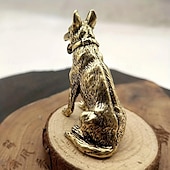 cheap Statues-Lucky Copper Dog, Wealth Dog Ornaments, Help Transport Wealth Dog Copperware Chinese Classic Desktop Ornaments Tea Pet Copperware, Cute Aesthetic Things, Strange Things, Micro Desktop Decoration