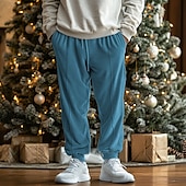 cheap Sweatpants-Men&#039;s Sweatpants Joggers Corduroy Pants Trousers Drawstring Elastic Waist Elastic Cuff Plain Comfort Breathable Casual Daily Holiday Sports Fashion Black Blue