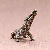 levne Sochy-starožitná mosazná socha krokodýla, vnitřní/venkovní dekorativní socha, vhodná do všech typů místností, není potřeba elektřina