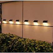 billige Vegglamper til utendørsbruk-solcellevegglampe utendørs vanntett belysning hagedekorasjon solcellelys trapp gjerde sollyslampe 1/2stk