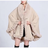 cheap Faux Fur Wraps-Faux Fur Wraps Elegant Cute Ladies Long Sleeve Rabbit Fur Wedding Wraps With Pure Color For Formal Spring