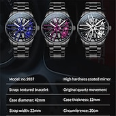 Недорогие Кварцевые часы-Часы OLEVS Men Quartz - креативные модные повседневные наручные часы со светящимися элементами и водонепроницаемыми стальными украшениями