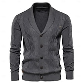 economico Maglioni e Cardigan Elite da Uomo-Per uomo Cardigan Maglia Patchwork Cerniera Tinta unica Colletto arrotolato Maglieria Elegante Scuola Allenamento Abbigliamento Autunno Inverno Rosso marrone Nero S M L