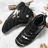 cheap Winter &amp; Snow Boots-Men&#039;s Insulated Winter Snow Boots – Waterproof Slip-On Ankle Boots with Faux Fur Lining, Anti-Slip Sole for Outdoor Hiking &amp; Cold Weather