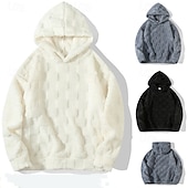 cheap Fleece Sweatshirts-Men&#039;s Fleece Hoodie Black White Gray Hooded Plain Pocket Sports &amp; Outdoor Daily Holiday Streetwear Cool Casual Winter Spring &amp;  Fall Clothing Apparel Hoodies Sweatshirts